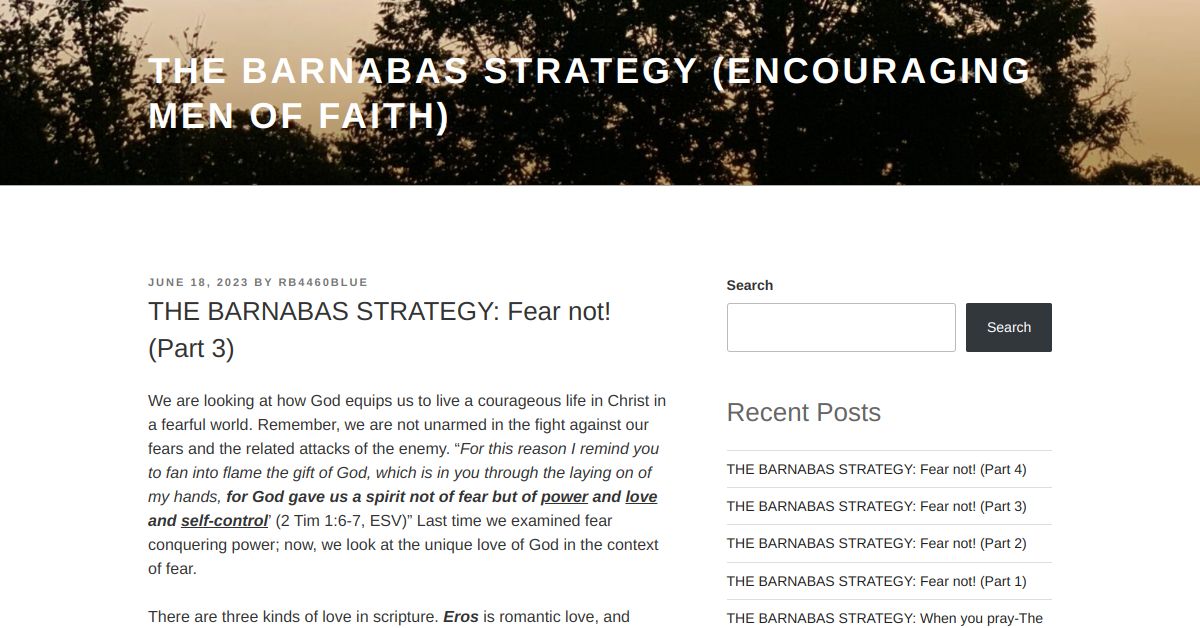 Feder Not THE BARNABAS STRATEGY: Fear not! (Part 3) – The Barnabas Strategy ...